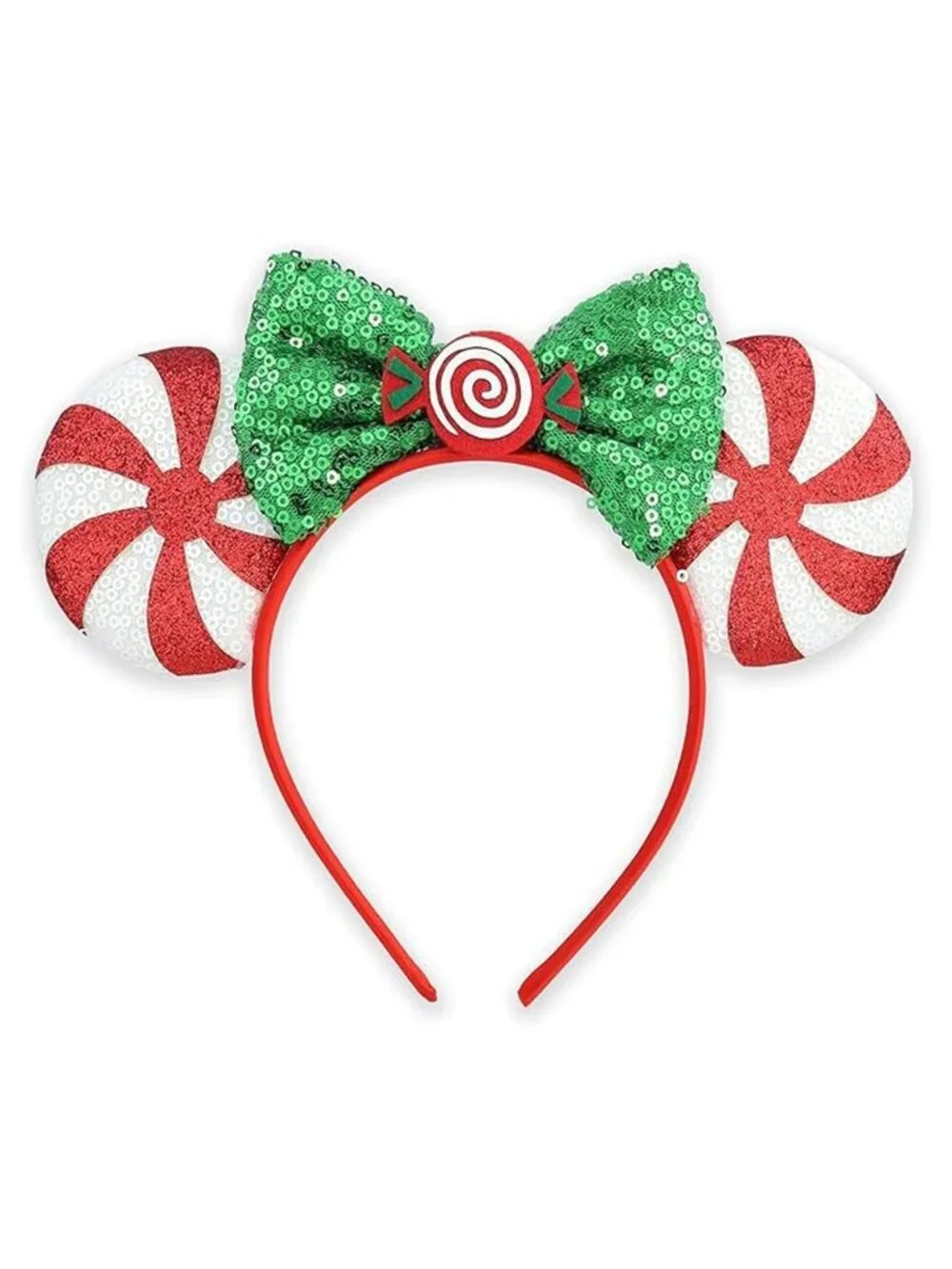 Women Candy Sequin Polyester Shiny Bows Mickey Mouse Headband